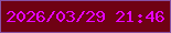 文字の大きさ：1、枠の色：8852a5、背景の色：6f0213、文字の色：e604ff 無料ブログパーツのブログ時計