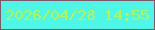 文字の大きさ：5、枠の色：885365、背景の色：4cf7e7、文字の色：baf34b 無料ブログパーツのブログ時計