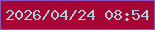 文字の大きさ：3、枠の色：8855bb、背景の色：a60535、文字の色：adcfdc 無料ブログパーツのブログ時計