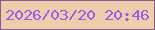 文字の大きさ：5、枠の色：885995、背景の色：eccfaa、文字の色：9b5cee 無料ブログパーツのブログ時計