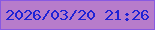 文字の大きさ：2、枠の色：8859e1、背景の色：b77ccb、文字の色：1f22d5 無料ブログパーツのブログ時計