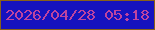 文字の大きさ：3、枠の色：886119、背景の色：1612bf、文字の色：be449f 無料ブログパーツのブログ時計
