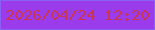 文字の大きさ：4、枠の色：8863f3、背景の色：9a3bec、文字の色：c83653 無料ブログパーツのブログ時計
