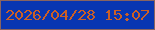 文字の大きさ：2、枠の色：886460、背景の色：0836b2、文字の色：cb5f26 無料ブログパーツのブログ時計