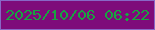 文字の大きさ：4、枠の色：8867c6、背景の色：7e0b7a、文字の色：18a440 無料ブログパーツのブログ時計