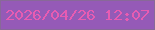 文字の大きさ：3、枠の色：886998、背景の色：955ab7、文字の色：e75cb2 無料ブログパーツのブログ時計
