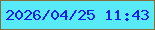 文字の大きさ：2、枠の色：886b37、背景の色：58eaf8、文字の色：0422e9 無料ブログパーツのブログ時計