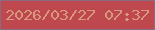 文字の大きさ：1、枠の色：886b7f、背景の色：be484d、文字の色：d6997f 無料ブログパーツのブログ時計