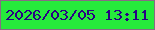 文字の大きさ：3、枠の色：886b84、背景の色：26ea3b、文字の色：290083 無料ブログパーツのブログ時計