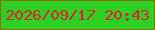 文字の大きさ：1、枠の色：886e0d、背景の色：2dd023、文字の色：e0202d 無料ブログパーツのブログ時計