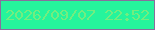 文字の大きさ：2、枠の色：886e9d、背景の色：25f49c、文字の色：73ed7f 無料ブログパーツのブログ時計