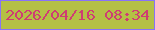文字の大きさ：4、枠の色：8873f7、背景の色：b4c045、文字の色：cf3d73 無料ブログパーツのブログ時計