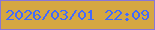 文字の大きさ：1、枠の色：8876d8、背景の色：d5a742、文字の色：416afe 無料ブログパーツのブログ時計