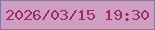 文字の大きさ：2、枠の色：8877a5、背景の色：d09ec0、文字の色：9c2a6d 無料ブログパーツのブログ時計