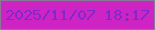 文字の大きさ：1、枠の色：887997、背景の色：ce24c4、文字の色：7f29cb 無料ブログパーツのブログ時計