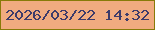 文字の大きさ：5、枠の色：887a09、背景の色：f1ab80、文字の色：3e3b6a 無料ブログパーツのブログ時計