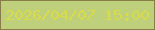 文字の大きさ：1、枠の色：887c47、背景の色：bfd07d、文字の色：d9dc48 無料ブログパーツのブログ時計