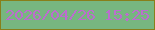 文字の大きさ：4、枠の色：887f1a、背景の色：77b680、文字の色：bc6dce 無料ブログパーツのブログ時計