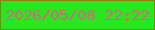 文字の大きさ：2、枠の色：888015、背景の色：29e61e、文字の色：cd6b81 無料ブログパーツのブログ時計