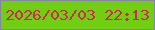 文字の大きさ：1、枠の色：8883a9、背景の色：71cf11、文字の色：cc2b4e 無料ブログパーツのブログ時計