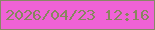 文字の大きさ：1、枠の色：888866、背景の色：ef62d6、文字の色：87865e 無料ブログパーツのブログ時計