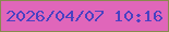 文字の大きさ：1、枠の色：888a4e、背景の色：e066ba、文字の色：4a41c2 無料ブログパーツのブログ時計