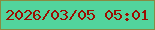 文字の大きさ：2、枠の色：888b43、背景の色：52d49d、文字の色：9c0e01 無料ブログパーツのブログ時計