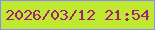 文字の大きさ：4、枠の色：888bfb、背景の色：bfe830、文字の色：a21e77 無料ブログパーツのブログ時計