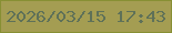 文字の大きさ：1、枠の色：888f34、背景の色：a49d52、文字の色：5f7158 無料ブログパーツのブログ時計
