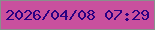 文字の大きさ：1、枠の色：88908c、背景の色：c9509e、文字の色：2b0083 無料ブログパーツのブログ時計