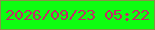 文字の大きさ：1、枠の色：889246、背景の色：0efd11、文字の色：c22869 無料ブログパーツのブログ時計