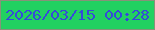 文字の大きさ：2、枠の色：889279、背景の色：22d161、文字の色：364ad9 無料ブログパーツのブログ時計