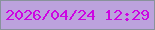 文字の大きさ：2、枠の色：88929b、背景の色：bca2dd、文字の色：cd05e2 無料ブログパーツのブログ時計