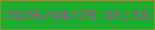 文字の大きさ：4、枠の色：889430、背景の色：1dac2e、文字の色：a15290 無料ブログパーツのブログ時計