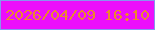 文字の大きさ：1、枠の色：8894ee、背景の色：ec0ffb、文字の色：ec882c 無料ブログパーツのブログ時計