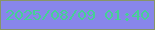 文字の大きさ：1、枠の色：889566、背景の色：8886ea、文字の色：46d095 無料ブログパーツのブログ時計