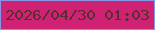 文字の大きさ：3、枠の色：8895e7、背景の色：cf2273、文字の色：582e32 無料ブログパーツのブログ時計