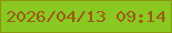 文字の大きさ：3、枠の色：88970c、背景の色：8bc822、文字の色：985b0d 無料ブログパーツのブログ時計