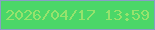 文字の大きさ：4、枠の色：889ec6、背景の色：4bd768、文字の色：96e26d 無料ブログパーツのブログ時計