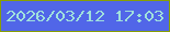 文字の大きさ：3、枠の色：889f00、背景の色：5166e8、文字の色：a0e1dc 無料ブログパーツのブログ時計