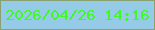 文字の大きさ：1、枠の色：88a26f、背景の色：95cbe7、文字の色：40f924 無料ブログパーツのブログ時計