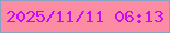 文字の大きさ：3、枠の色：88a2c5、背景の色：fb8ca4、文字の色：cc07f7 無料ブログパーツのブログ時計