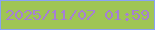 文字の大きさ：2、枠の色：88a2f5、背景の色：9fc554、文字の色：a67fd4 無料ブログパーツのブログ時計