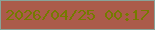 文字の大きさ：1、枠の色：88a399、背景の色：ab5b4a、文字の色：757a00 無料ブログパーツのブログ時計
