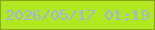 文字の大きさ：5、枠の色：88a518、背景の色：b2e822、文字の色：a1aeeb 無料ブログパーツのブログ時計