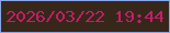 文字の大きさ：1、枠の色：88a6e8、背景の色：37271b、文字の色：c01f66 無料ブログパーツのブログ時計