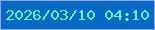 文字の大きさ：1、枠の色：88a6f3、背景の色：0869c5、文字の色：61f7cd 無料ブログパーツのブログ時計
