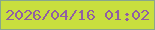 文字の大きさ：5、枠の色：88a78b、背景の色：c8df3e、文字の色：915fa2 無料ブログパーツのブログ時計