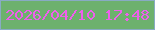 文字の大きさ：4、枠の色：88abc3、背景の色：6db16d、文字の色：ee5fec 無料ブログパーツのブログ時計