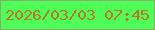 文字の大きさ：3、枠の色：88ac6c、背景の色：4efd57、文字の色：b87629 無料ブログパーツのブログ時計